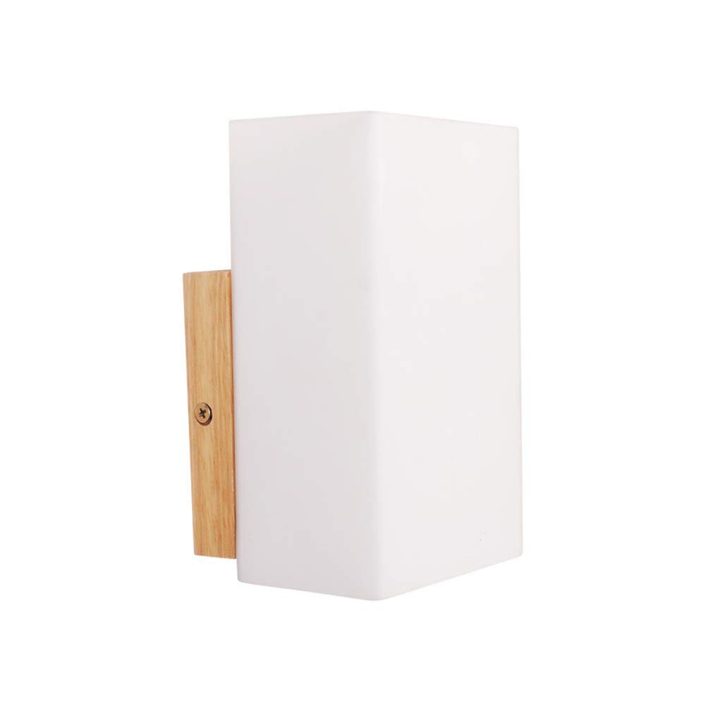 Aplique de pared de madera para iluminar zonas oscuras con luz difusa de vidrio E27
