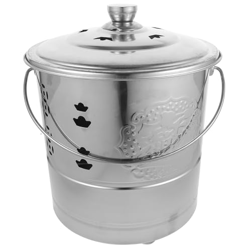 PACKOVE Cubo de Acero Inoxidable para Quemar Papel Tamaño 4, Incinerador para Adoración y Sacrificios, Recipiente para Jardín y Uso Doméstico, Suministro para Quemar Estilo Aleatorio
