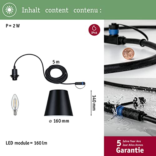 Luminaria colgante Plug & Shine Kofia anticorrosión marina IP65 para exterior 3