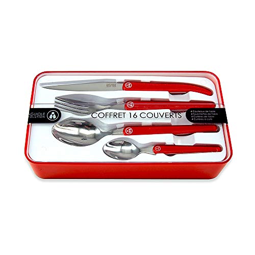 Laguiole Evolution - 444330 - Conjunto 16 Piezas Laguiole Acidule Mango Abs Rojo
