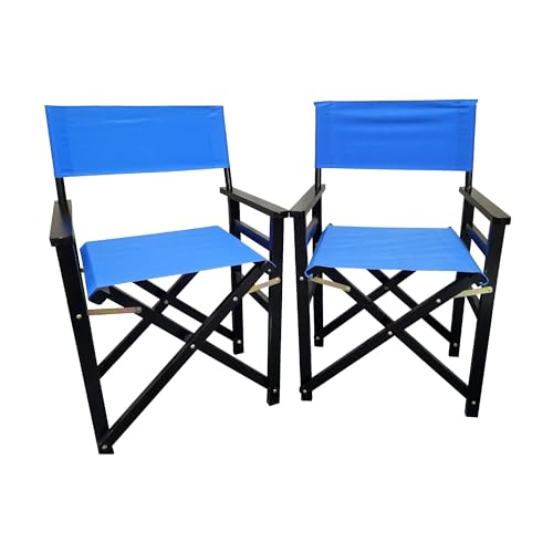 2 PCS Folding Director Chair, for Garden, Backyard, Courtyard, Gazebo, Bedroom, Study(Blue, 23.00