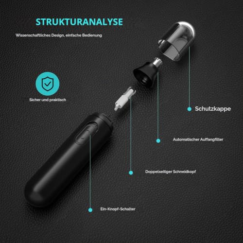 Nasenhaartrimmer- Nasenhaartrimmer Ohrhaartrimmer für Männer und Frauen (AA-Batterie Modell)