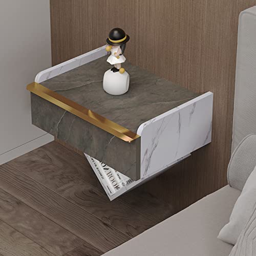 Pmnianhua Floating Nightstand With Drawer Set Of 2,Wall Mounted Night Stand,Bedside End Table With Storage For Bedroom Dorm Small Space (Dark Gray, 17 In) #TOP6