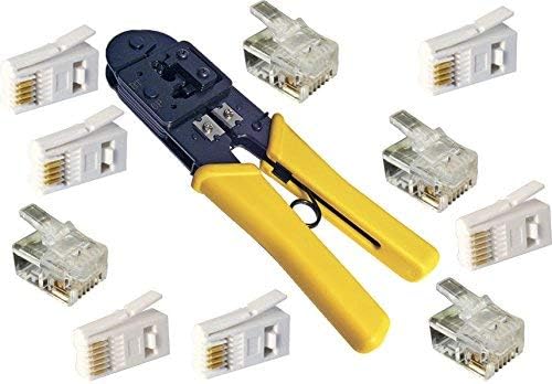 PCSL® Professional BT Telephone Ratchet Crimp Tool Kit including 20 x BT 4 Way Plugs BT431a,20 x RJ11 Plugs & 10 x RJ12 Plugs
