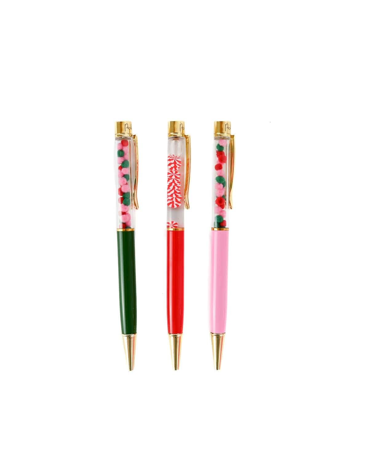 Letters To Santa 3-Pack Trapped Confetti Ballpoint Pen Set
