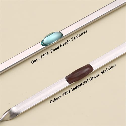 12 Stück Kabob Spieße Flach Metall Edelstahl BBQ 16" Spieße (12er Pack) - Bild 9 von 15