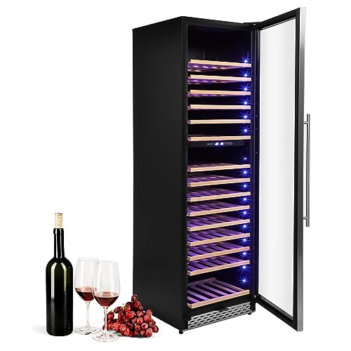 Garvee 24 Inch Wine Fridge Dual Zone, 187 Bottles Large Wine Cooler Refrigerator, Freestanding Wine Fridge With Stainless Steel and Professional Compressor, Fast Cooling Low Noise and No Fog Built-in
