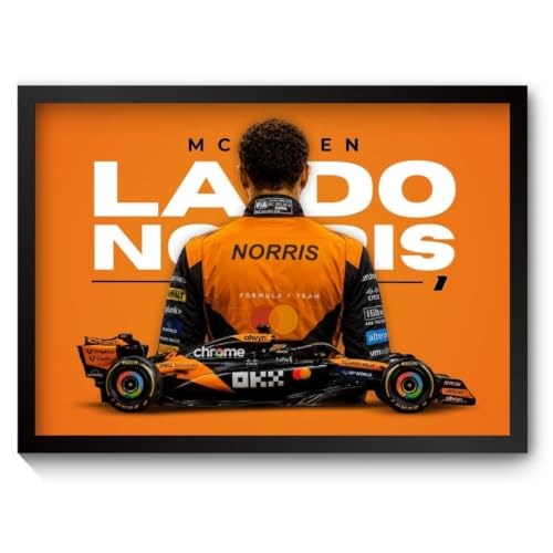 Image of Funk You Store Lando Norris Poster | Framed McLaren F1 Car A4 Sized (31 x 23 cm) | Lando Norris F1 Poster | McLaren Car Posters for Wall, Gift for Boys, Formula 1 Frames | Formula 1 Frame (F 245)