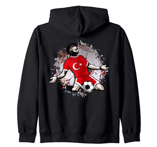 Turkey Soccer Turkish National Flag Proud Football Lovers Zip Hoodie, Black