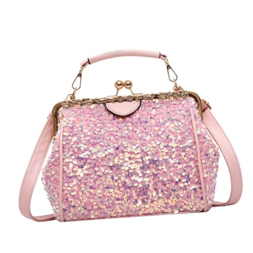 Sac à main à paillettes à grande capacité spacieuse et bandoulière amovible FRCOLOR