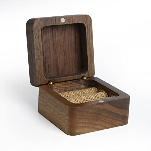 KOCAWIS Schmuckkästchen Ringschatulle ringschatulle hochzeit mit Kissen für Hochzeitsantrag, Verlobung Quadrat Cover