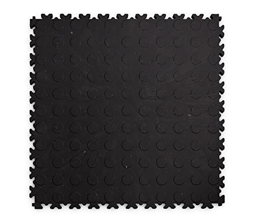 Preisvergleich Produktbild Fortelock PVC Vinyl Bodenfliese / PVC Fliesen Garage / Garagenboden / Werkstattboden / Industry Noppen (Hohe Belastbarkeit) 2040 (Schwarz ECO)