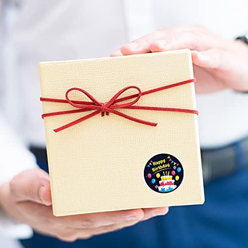 Birthday Decoration Stickers Birthday Greeting Stickers with Pack of 48 Stickers (30 mm) Round Waterproof Birthday Stickers Cake Design Packwith® # V1357