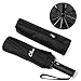 Windproof Travel Compact Umbrella 12 Ribs Automatic Open/Close Black Large Folding Portable