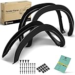 YHTAUTO OE Factory Style Fender Flares w/Hardware Kit Replacement for Dodge Ram 1500 2002-2008, Ram 2500/3500 2003-2009, 6.5Ft Bed ONLY, Shiny Black Wheel Flare Cover Protector, Set of 4