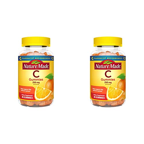 Nature Made Vitamin C 250 Mg Per Serving, Dietary Supplement For Immune Support, Gummy 80 Count (Pack Of 2), 40 Day Supply #TOP28