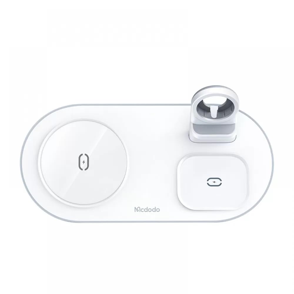 Mcdodo Ch-7062 3 In 1 Manyetik Wireless Şarj & Stand 15W, Beyaz