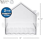Nature's Way Win-3 Clear View Window Bird Feeder with Strong Suction Cups, Transparent Outdoor Wild Bird Seed Feeder and Décor, 2 Cup Capacity, Clear, 6.75”H x 9.25”W x 5”D