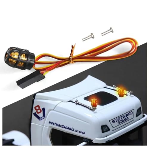 Dantenron 1/10 RC Car Simulation Police Lights Multi-Function 360 Degree Rotating Explosion-Proof Flash LED Lamp For 1/8 1/14 Crawler Off Road Buggy Tractor Truck Cars HSP Axial Arrma Traxxas Airplane