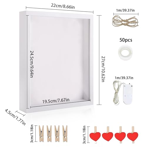 ZIOYA Cornice 3D Profonda 27 x 22 cm Luminosa a