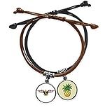 Merkmale: Ein farblich passendes Accessoire zum Tragen von Kleidung. Bietet mehrere Tragemethoden. Das schwarze Lederarmband verfügt über einen silberfarbenen Anhänger und zarte Ringe. Das braune Lederarmband verfügt über einen antiken kupferfarbenen Anhänger und exquisite Ringe. Tragen Sie sie sowohl oder separat, abhängig von Ihrem Tragestil. Kann ein BFF- oder Paararmband für Ihre besten Freunde, Freund, Freundin, Ehefrau oder Ehemann sein, um Ihre volle Liebe mit dem zu teilen, den Sie schätzen.