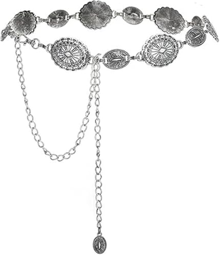 3Pcs Western Metal Concho Belt for Women Metal Concho Chain Belts Cowgirl Belt Country Concert Outfit