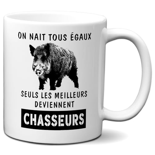 L'Esprit Des Anges Tasse-Mug Chasse Sanglier Humour - Seuls les Meilleurs deviennent Chasseurs - Idée Cadeau Personnalisé Original Papa Anniversaire Parrain