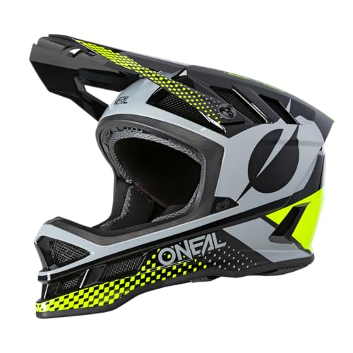 O'NEAL | Mountainbike-Helm | MTB Downhill | Dri-Lex® Innenfutter, Ventilationsöffnungen für Kühlung, ABS Außenschale | Blade POLYACRYLITE Helmet ACE | Erwachsene | Schwarz Grau Neon-Gelb | Größe L