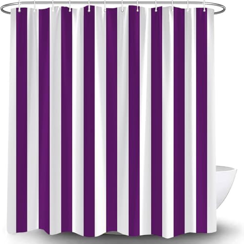 Stylish Waterproof Shower Curtain in Modern Striped Design Perfect for