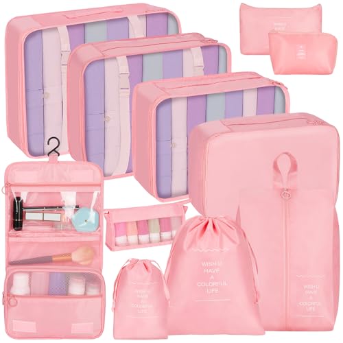 Coolzon Packing Cubes Organizer Valigie Viaggio Set di 11, Compressione Luggage Organizer Viaggio...