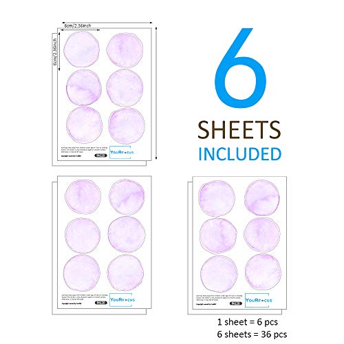 Watercolor Polka Dot Wall Decals Purple Dots Wall Sticker For Kids Baby Girls Living Room Bedroom Playroom (6 Sheets) #TOP3
