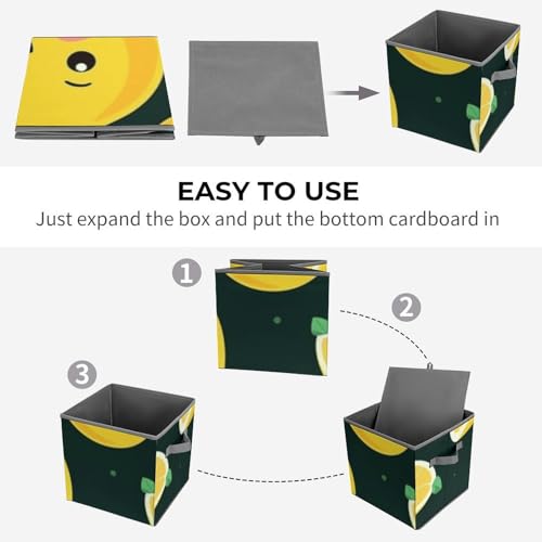 Bacs de rangement pliables pour vêtements de 26 cm et boîtes citron