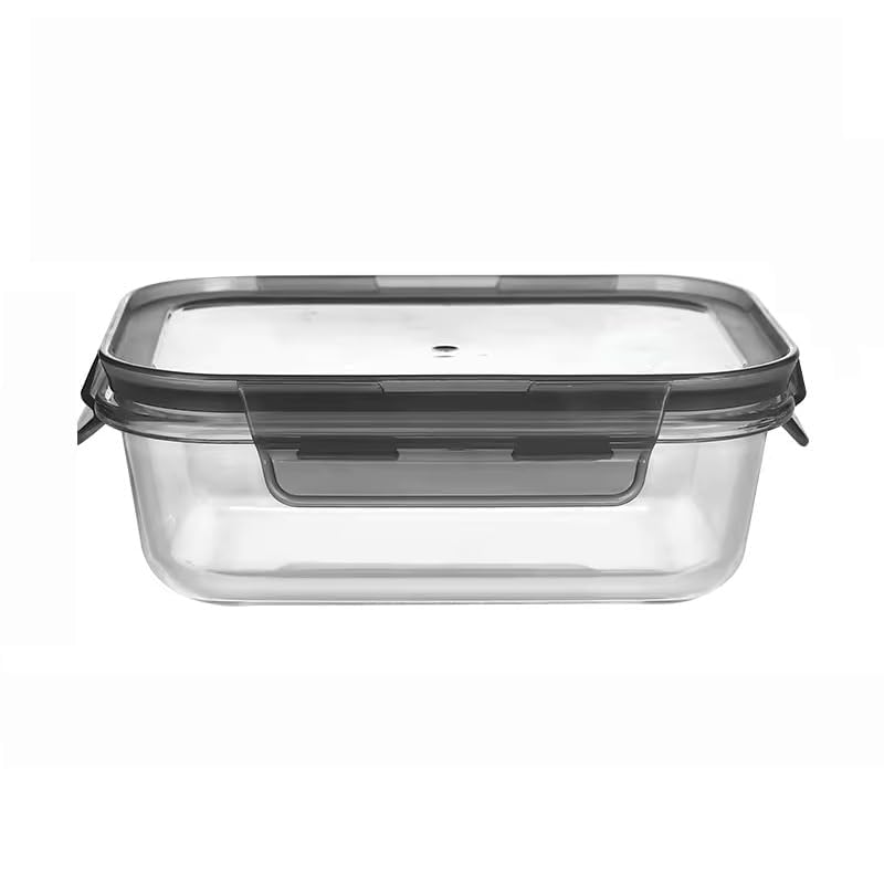 1000ml Glass Containers with Lids, Lunch Boxes for Office, Microwave Safe Containers, Borosilicate Meal Prep Glass Food Storage Containers for Kitchen (Clear)