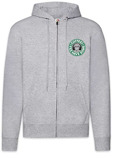 Sweat à Capuche Yes Have Some Coffee Hoodie Zippé Coton Homme Noir