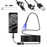 Endoscopio 1080P para Móvil, Cámara 5,5mm con Cable Semirrígido de 5M