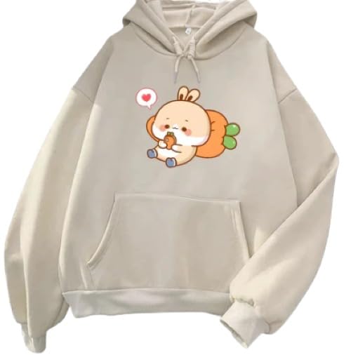 pdkfashions PDK Fashion Bunny Carrot Print Hooded Neck Sweatshirt Fleece Fabric Long Sleeves Front Pocket Winter Wear Hoodies-picture-23