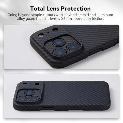 Image of Deff Duro Special Edition Case for iPhone 17 Pro, Compatible with MagSafe, Ultra-Slim Case with Caseless Touch Feeling, 1500D Aramid Fiber Woven, Matte Black