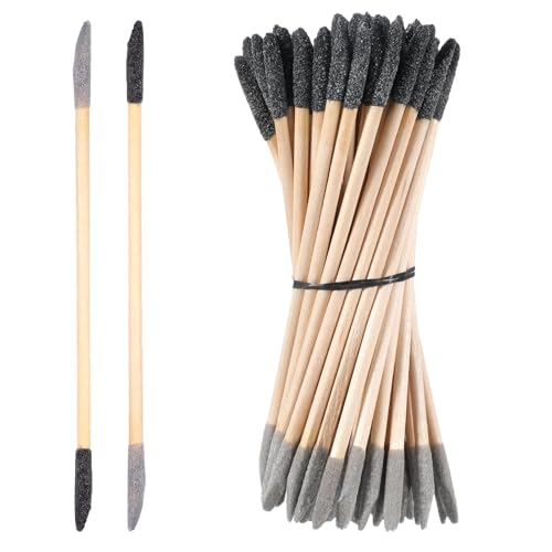 Qianyu 50 Stück Doppelseitig Schleifstäbchen 180/240 Körnung Schleifzweige 2 in 1 Streichholzschleifstäbchen Feine Schleifwerkzeug für Enge Stellen Feinarbeiten Holzarbeiten Polierstäbchen Nageldesign