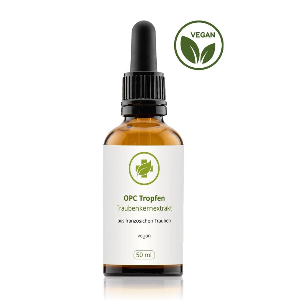 OPC Traubenkernextrakt Tropfen – 50ml – Vegan – Hochkonzentriert aus französischen Weintrauben – Alkoholfrei – ohne Zusätze
