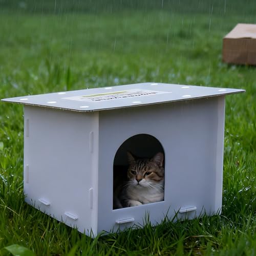 Maison pour chat extérieur robuste avec isolation thermique pour terrasse