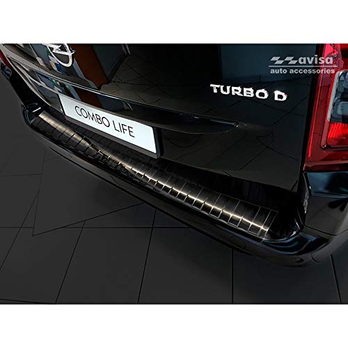Protection seuil arrière inox noir pour sorties famille en Citroën Berlingo