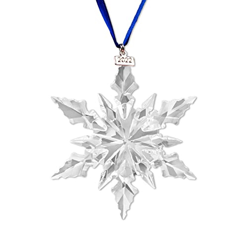 XIANGBAN 2022 Edition Snowflake Pendant Christmas Tree Crystal Decor Christmas Ornaments Home Gifts (2022-Transparent)
