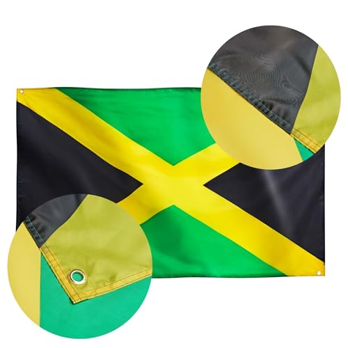 Runesol Jamaica Flag, 91x152cm, (3ft x 5ft) Jamaican Banner, 4 Grommets, Eyelet in Every Corner, Olympics Celebration - Image 4