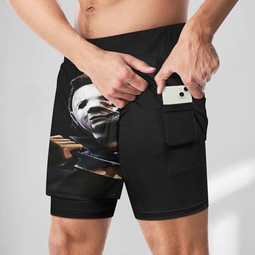 Men's Swim Trunk Halloween Michael Myers Knee Length Comfy Soft with Mesh Lining for Swimwear Bathing Suits Swim Shorts2