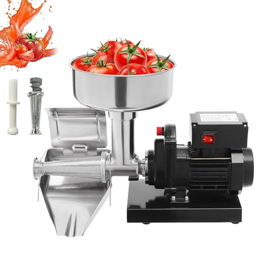 Fresatrice per pomodoro, Macchina per salsa di pomodoro commerciale 450W, Imbuto diametro 8,4 pollici, Barile staccabile, Testa sollevabile per pomodoro, fragola, salsa di mirtilli