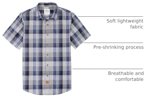 Image of Dubinik Mens Short Sleeve Button Down Shirts Soft Breathable Summer Vintage Regular Fit Lightweight Men's Casual Shirt