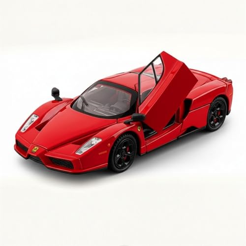 Image of 1:24 Scale Ferrari Enzo Die Cast Metal Car Model with Openable Doors & Hood, Detailed Interior, Pull Back Action Toy Car for Kids & Collectors, Display Model