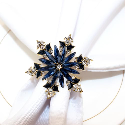 Image of Rhinestone Flower Brooch Pin for Women Red Black Purple Flower Broochs Pin Hat Christmas Brooch Jewelry