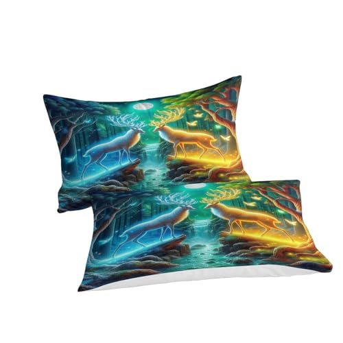 Housse de couette cerf 3D avec fermeture éclair cachée microfibre douce 140x200cm