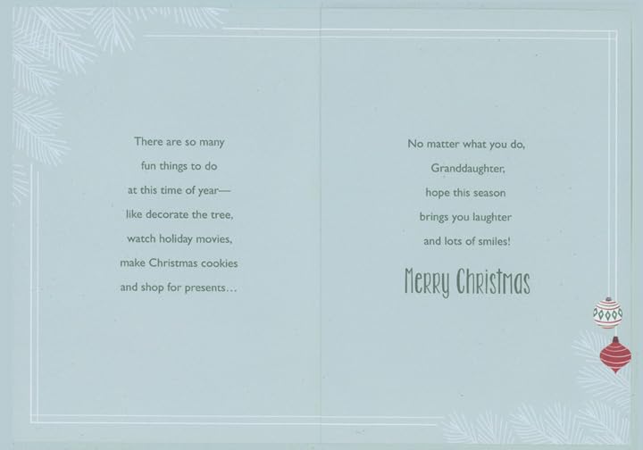 Designer Greetings Hope Your Season Sparkles: Smiling Snowman Inside Globe Ornament Juvenile Christmas Card for Granddaughter